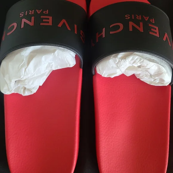 Givenchy Pool Slides Black and Red Men Size 42. (Size 9 Men) display picture 2